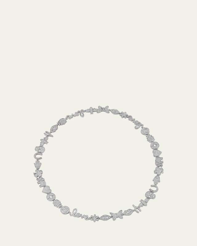 15th Anniversary Diamond Necklace w/ 14k White Gold